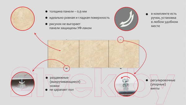 Изображение товара Экран для ванны Comfort Alumin Group Сахара 3D 120x50