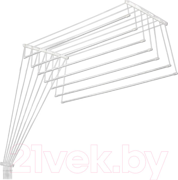 Изображение товара Сушилка для белья Comfort Alumin Group Euro Premium Потолочная 7 прутьев 210см (алюминий/белый)