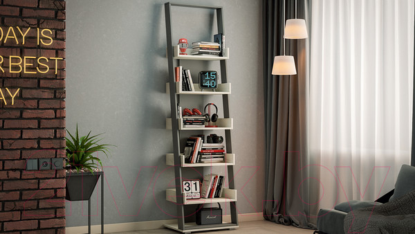 Изображение товара Стеллаж ТриЯ Тип 15 (дуб крафт белый/графит серый)