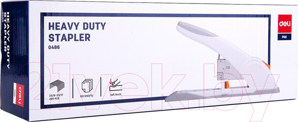 Изображение товара Степлер Deli Pro / 0486 (серый/белый)