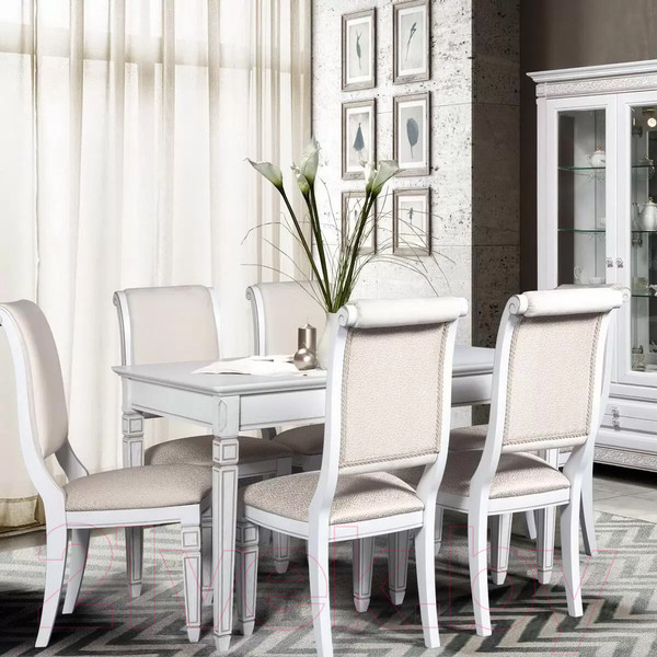 Изображение товара Обеденный стол Гомельдрев Бристоль ГМ 6009 (белый дуб/патина)