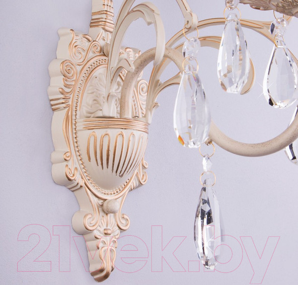 Изображение товара Бра Евросвет Amelia 3637/1 (бело-золотой/прозрачный хрусталь)