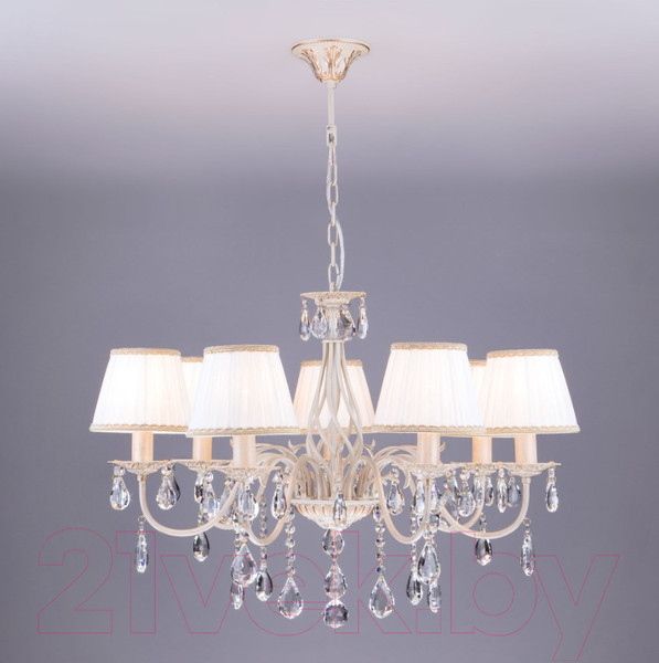 Изображение товара Люстра Евросвет Amelia 3637/7 (бело-золотой/прозрачный хрусталь)