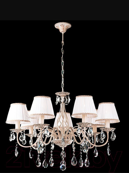 Изображение товара Люстра Евросвет Amelia 3637/7 (бело-золотой/прозрачный хрусталь)