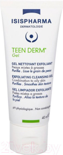 Изображение товара Гель для умывания ISISPHARMA Teen Derm Gel очищающий отшелуш. для комбинированной жирной кожи (40мл)