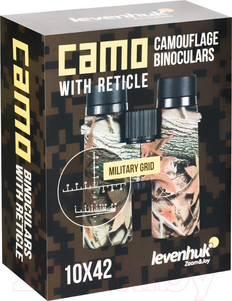 Изображение товара Бинокль Levenhuk Camo Pine 10x42 с сеткой