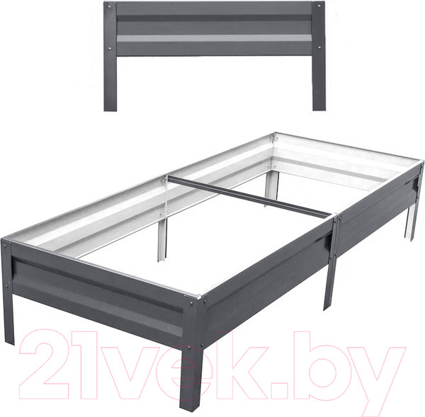 Изображение товара Грядка модульная Формула качества Оцинкованная 3000x1000x200 (графитовый серый)