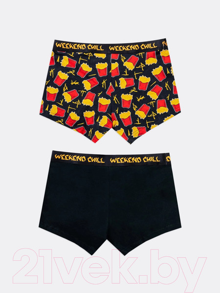 Изображение товара Комплект мужских трусов Mark Formelle 411124-2 (р.106-116, картошка на черном/черный)