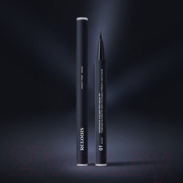 Изображение товара Подводка-фломастер для глаз Relouis Водостойкая с кисточкой 01 (черный)