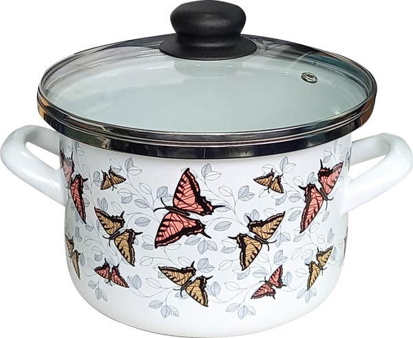 Изображение товара Кастрюля Сантэкс Бабочки розовые 1-2215112 (белый)
