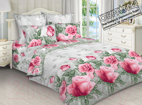 Изображение товара Комплект постельного белья Текстильный городок ЭКО Розы Бязь Евро / КТ ТрА3012-1/220