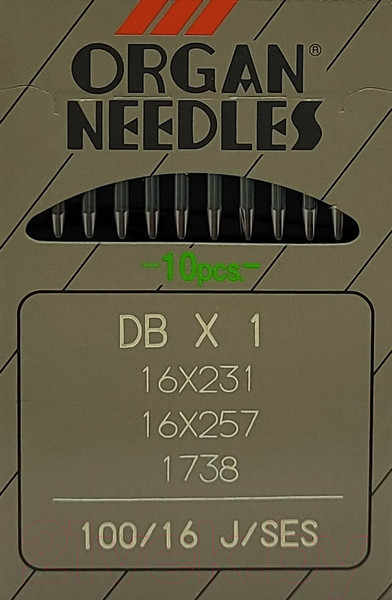 Изображение товара Набор игл для промышленной швейной машины Organ DBx1 100 SES ORG-10 (для трикотажа)