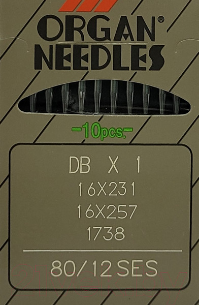 Изображение товара Набор игл для промышленной швейной машины Organ DBx1 80 SES ORG-10 (для трикотажа)