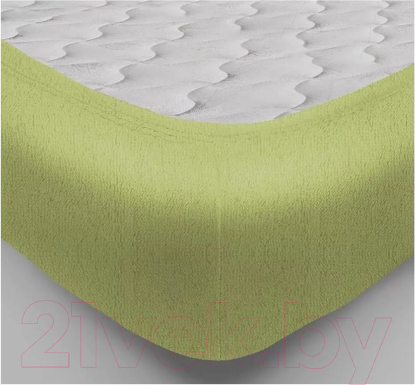 Изображение товара Простыня Luxsonia Махра на резинке 140x200 / Мр0020-4 (салатовый)