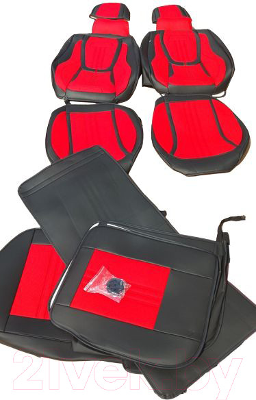 Изображение товара Комплект чехлов для сидений AVG 204016 (черный/красный)