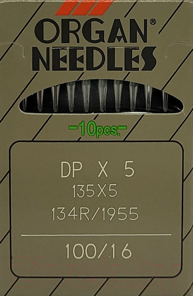 Изображение товара Набор игл для промышленной швейной машины Organ DPx5 100 ORG-10 (универсальные)