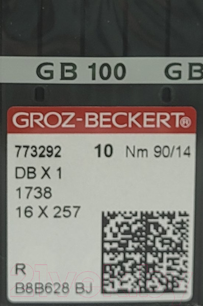 Изображение товара Набор игл для промышленной швейной машины Groz-Beckert DBx1 90 R GB-10 (универсальные)