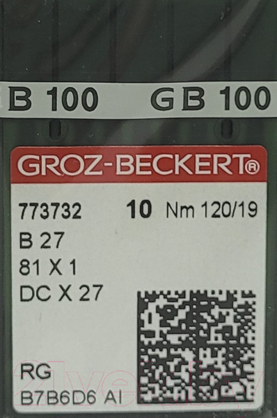 Изображение товара Набор игл для промышленной швейной машины Groz-Beckert DCx27 120 RG GB-10 (универсальные)