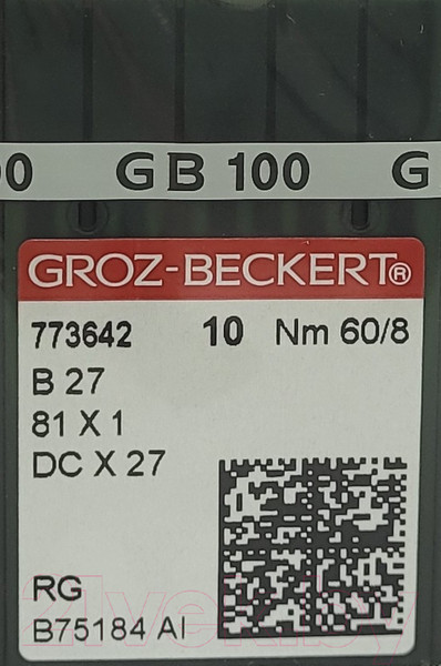 Изображение товара Набор игл для промышленной швейной машины Groz-Beckert DCx27 60 RG GB-10 (универсальные)