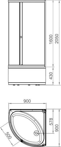 Изображение товара Душевая кабина Domani-Spa Simple 99 High Eco / DS01EcSm99HWCl00-V1.2 (белый/прозрачное стекло)