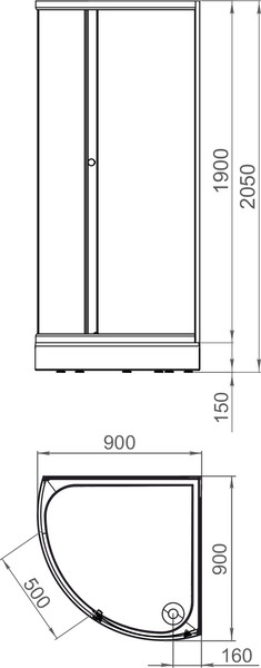 Изображение товара Душевая кабина Domani-Spa Simple 99 Eco / DS01EcSm99LWCl00-V1.2 (белый/прозрачное стекло)