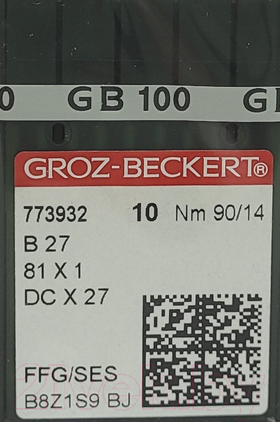 Изображение товара Набор игл для промышленной швейной машины Groz-Beckert DCx27 90 SES GB-10 (для трикотажа)