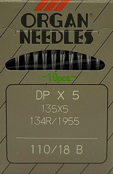 Изображение товара Набор игл для промышленной швейной машины Organ DPx5 110 B(SUK) ORG-10 (для высокоэластичных тканей)