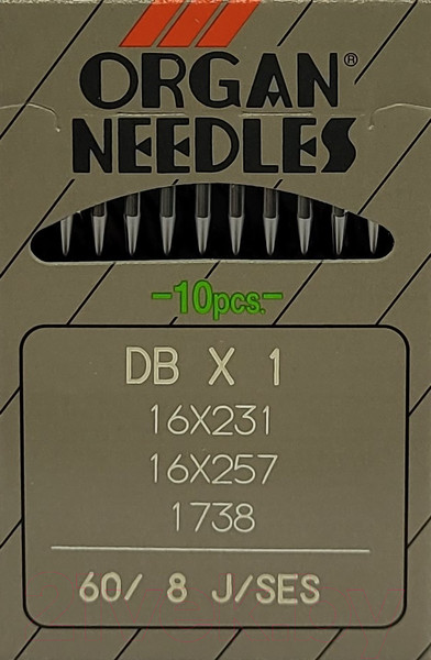 Изображение товара Набор игл для промышленной швейной машины Organ DBx1 60 SES ORG-10 (для трикотажа)