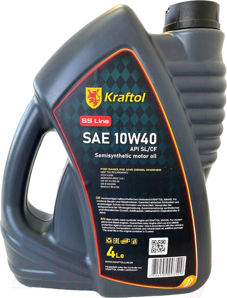 Изображение товара Моторное масло Kraftol API SL/CF SAE 10W40 / 3529 (4л)