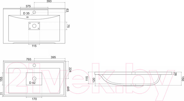 Изображение товара Умывальник Marko Комфорт 80