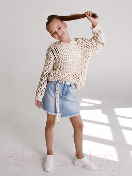 Изображение товара Джемпер детский Amarobaby Knit Trend / AB-OD21-KNITT2602/33-128 (молочный, р.128)