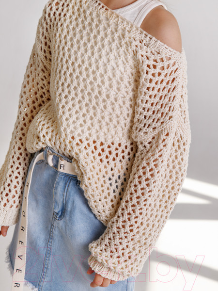 Изображение товара Джемпер детский Amarobaby Knit Trend / AB-OD21-KNITT2602/33-128 (молочный, р.128)
