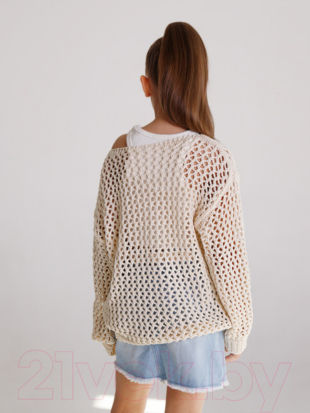 Изображение товара Джемпер детский Amarobaby Knit Trend / AB-OD21-KNITT2602/33-146 (молочный, р.146)