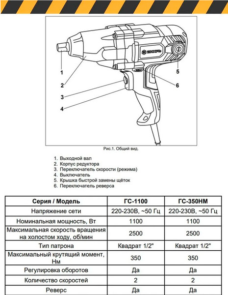 Изображение товара Гайковерт Вихрь ГС-350НМ (72/24/2)