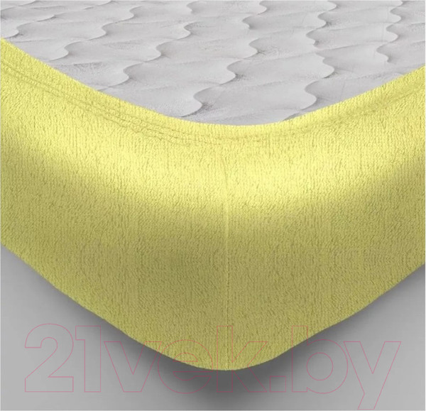 Изображение товара Простыня Luxsonia Махра на резинке 90x200 / Мр0020-3 (нежно-желтый)