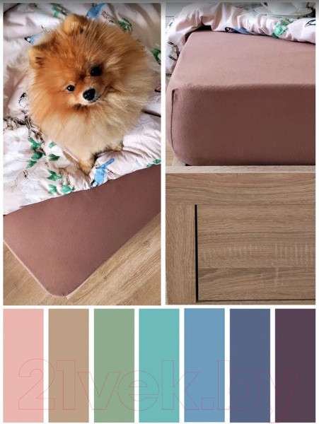 Изображение товара Простыня Luxsonia Трикотаж на резинке 120x200 / Мр0010-23 (мокко)
