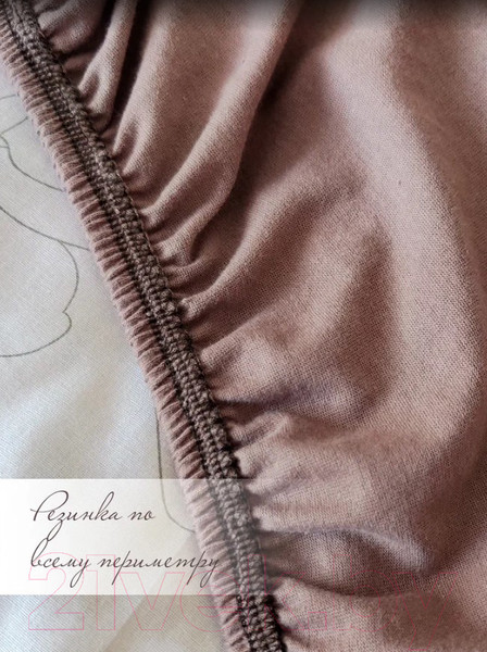 Изображение товара Простыня Luxsonia Трикотаж на резинке 120x200 / Мр0010-23 (мокко)
