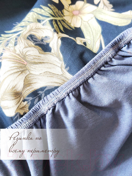 Изображение товара Простыня Luxsonia Трикотаж на резинке 120x200 / Мр0010-15 (голубая ель)