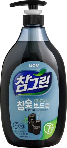 Изображение товара Средство для мытья посуды Lion Charmgreen Pump Древесный уголь (1л)