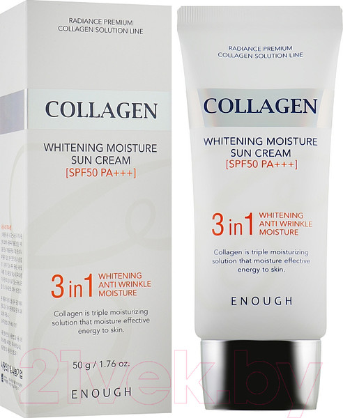 Изображение товара Крем солнцезащитный Enough Collagen 3 In 1 Whitening Moisture Sun Сream SPF50 PA+++ (50мл)