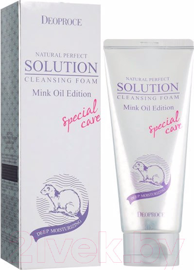 Изображение товара Пенка для умывания Deoproce Natural Perpect Solution Cleansing Foam Mink Oil Edition (170г)