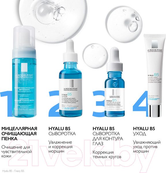 Изображение товара Сыворотка для век La Roche-Posay Hyalu B5 Против морщин, темных кругов и следов усталости (15мл)