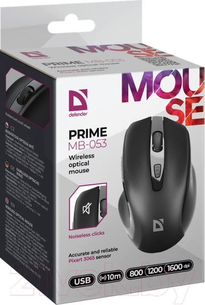 Изображение товара Мышь Defender Prime MB-053 / 52053 (черный)