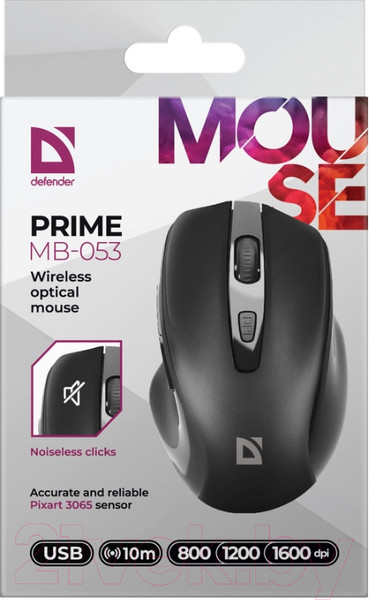 Изображение товара Мышь Defender Prime MB-053 / 52053 (черный)
