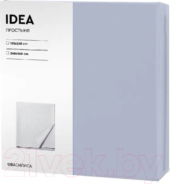 Изображение товара Простыня ВАСИЛИСА Idea 1.5 / 273912 (деним)