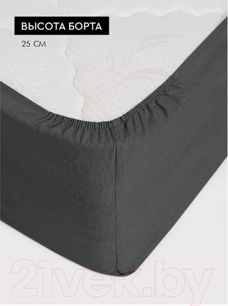 Изображение товара Простыня ВАСИЛИСА Idea на резинке 180x200x25/ 273987 (графит)