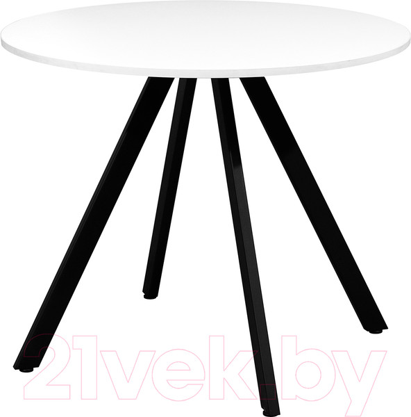 Изображение товара Обеденный стол Millwood Олесунн D900 18мм (белый/металл черный)