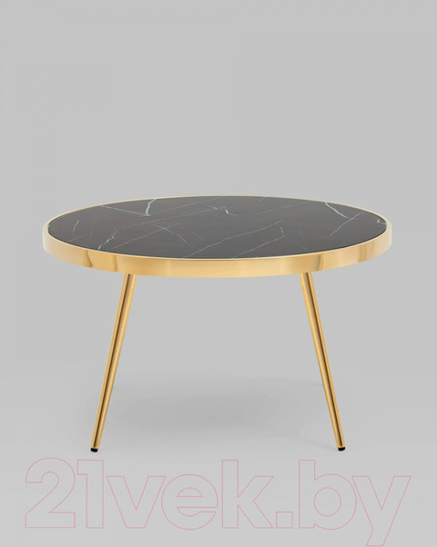 Изображение товара Журнальный столик Stool Group Гелиос 80x80 / ECT-134-TG (черный мрамор/сталь золото)