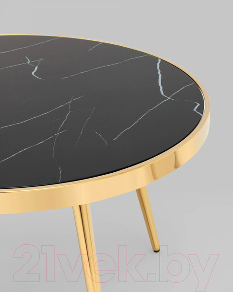 Изображение товара Журнальный столик Stool Group Гелиос 80x80 / ECT-134-TG (черный мрамор/сталь золото)