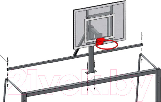 Изображение товара Баскетбольный стенд Dinamika ZSO-003906